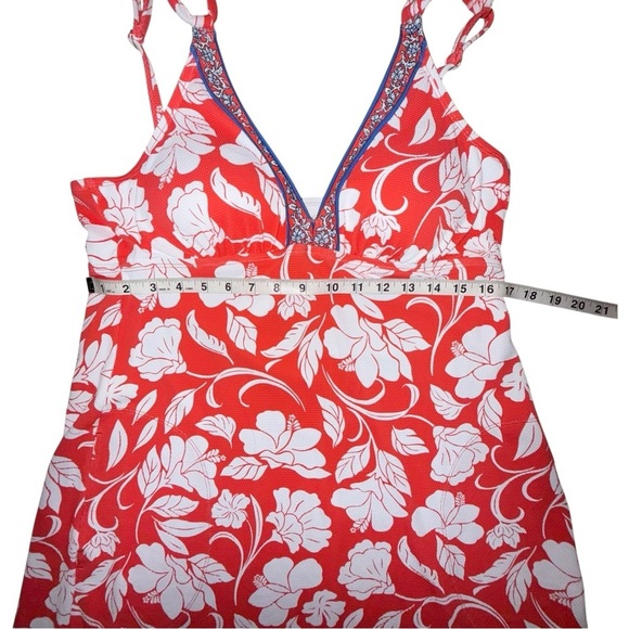 NWT TOMMY BAHAMA Island Cays Fiori V-Neck Coverup Dress - Citrus Coral XL - Picture 6 of 14